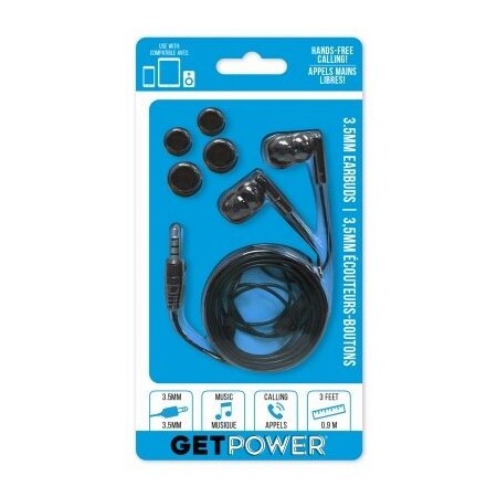 Aries Blk Music/Call Earbuds GP-35MM-BLK
